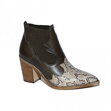 Önden Yılan Deri Detaylı Dallas Bot