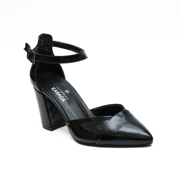 Siyah Rugan Dünyanın En Rahat Topuklu Ayakkabısı